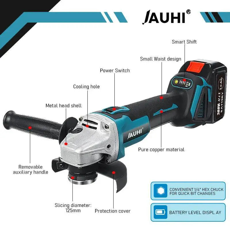 2000W 125mm Brushless Angle Grinder For Makita Battery