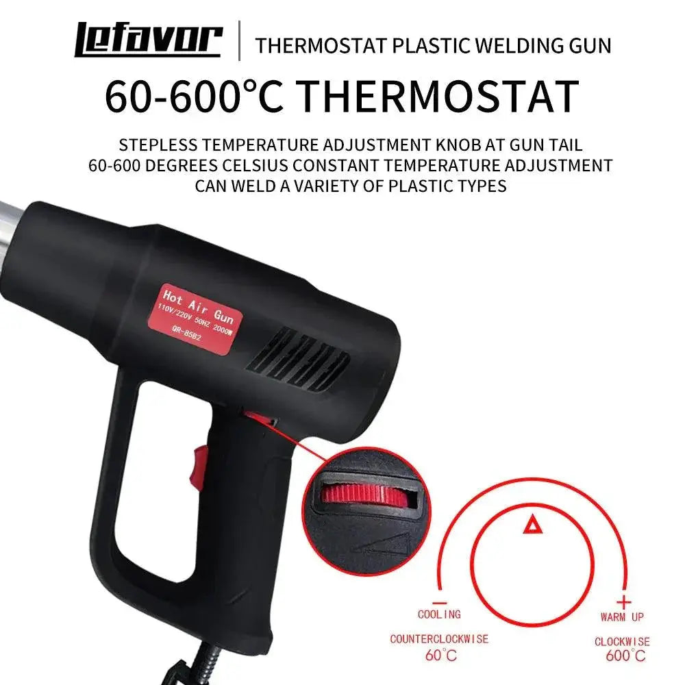 2000W Electric Hot Air Gun 220V Industrial Nozzle Dual Speed