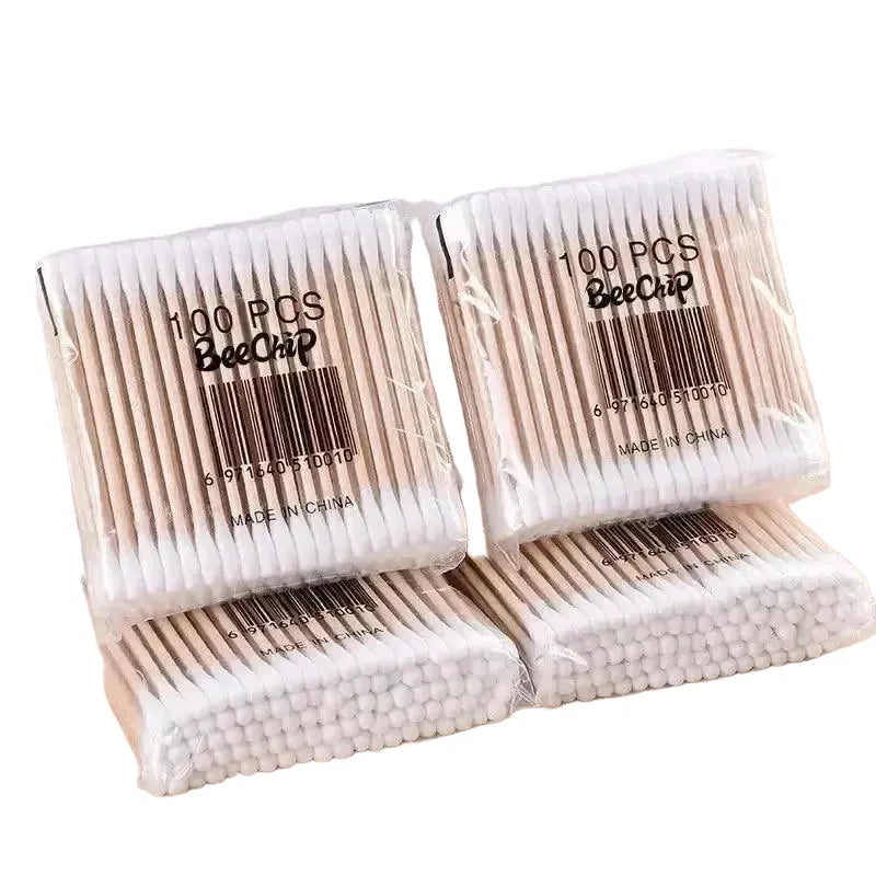 Double Ended Wooden Cotton Swabs For Makeup Hygiene — product view 1
