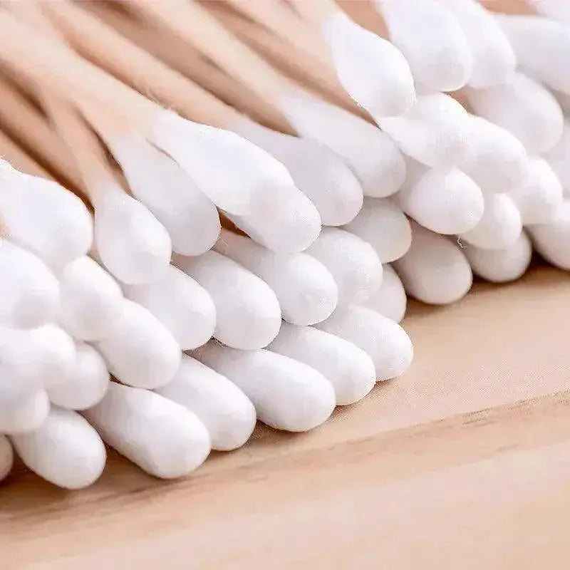 Double Ended Wooden Cotton Swabs For Makeup Hygiene 200 Pcs