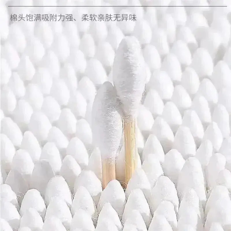 Double Ended Wooden Cotton Swabs For Makeup Hygiene 200 Pcs