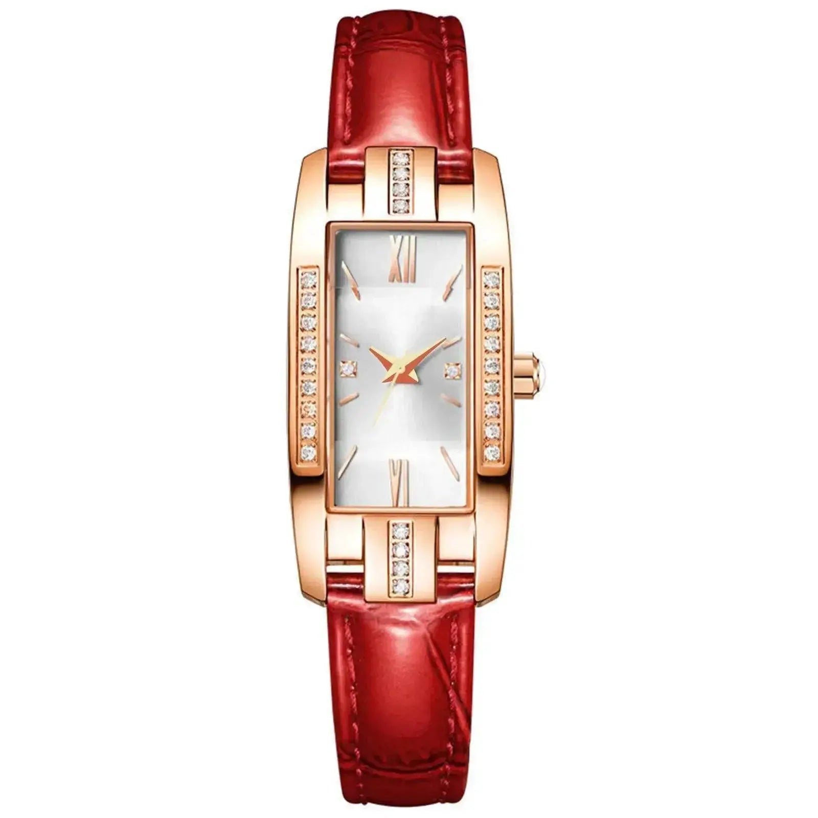 Womens Fashion Watch Elegant Leather Strap Quartz Timepiece