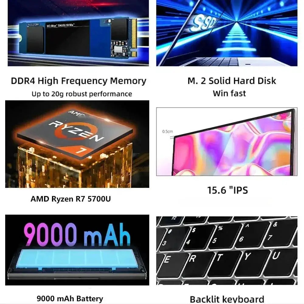 2024 AMD Laptops Gaming Office Notebooks Windows 11
