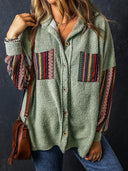 Fall Winter Cardigan Shirt Outwear Top Colorblock Arrival