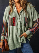 Fall Winter Cardigan Shirt Outwear Top Colorblock Arrival