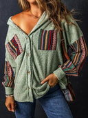 Fall Winter Cardigan Shirt Outwear Top Colorblock Arrival