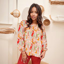 2024 Fall and Winter New Arrival Plant Florals Chiffon Shirt