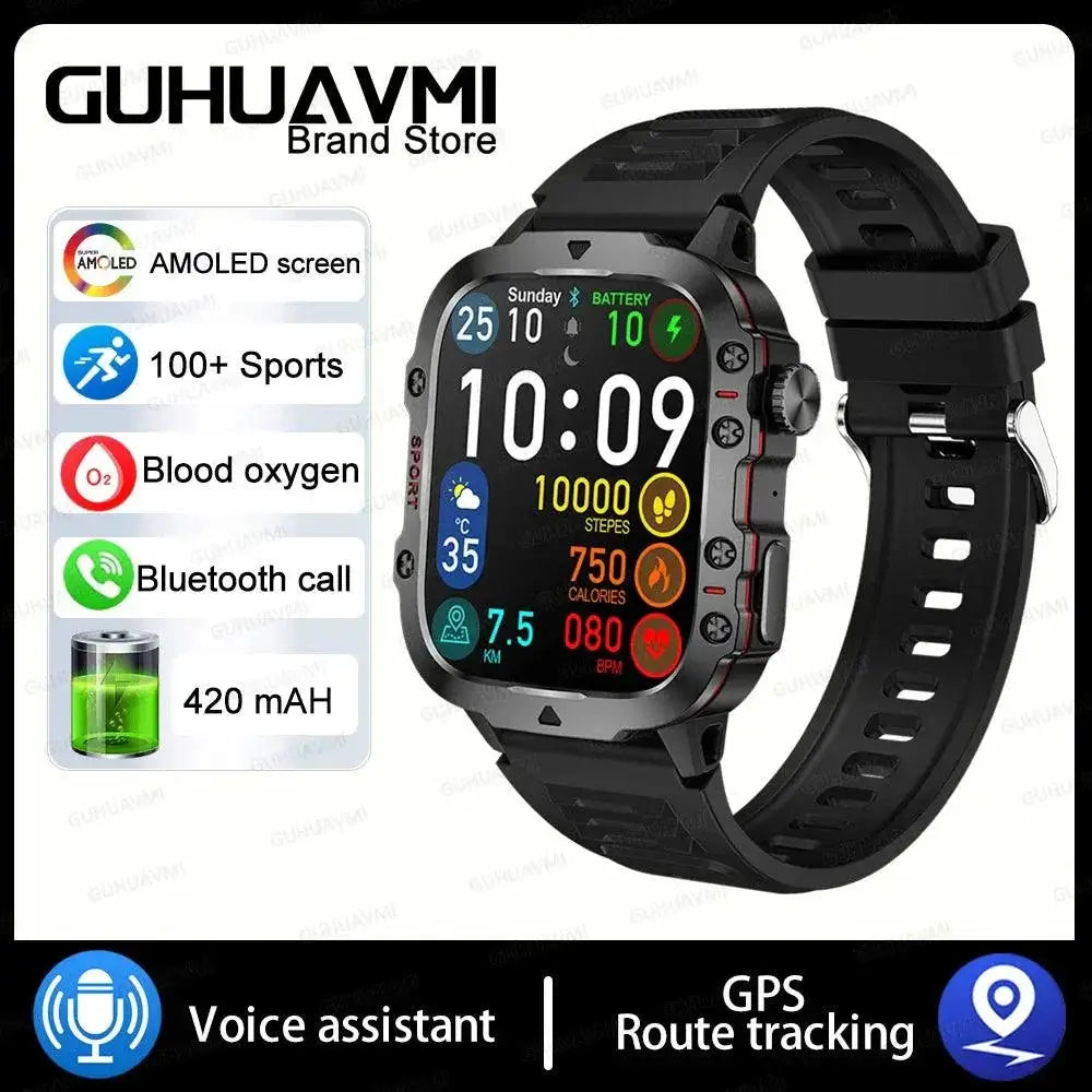 Military Grade Waterproof Smart Watch For Men 3ATM Durability