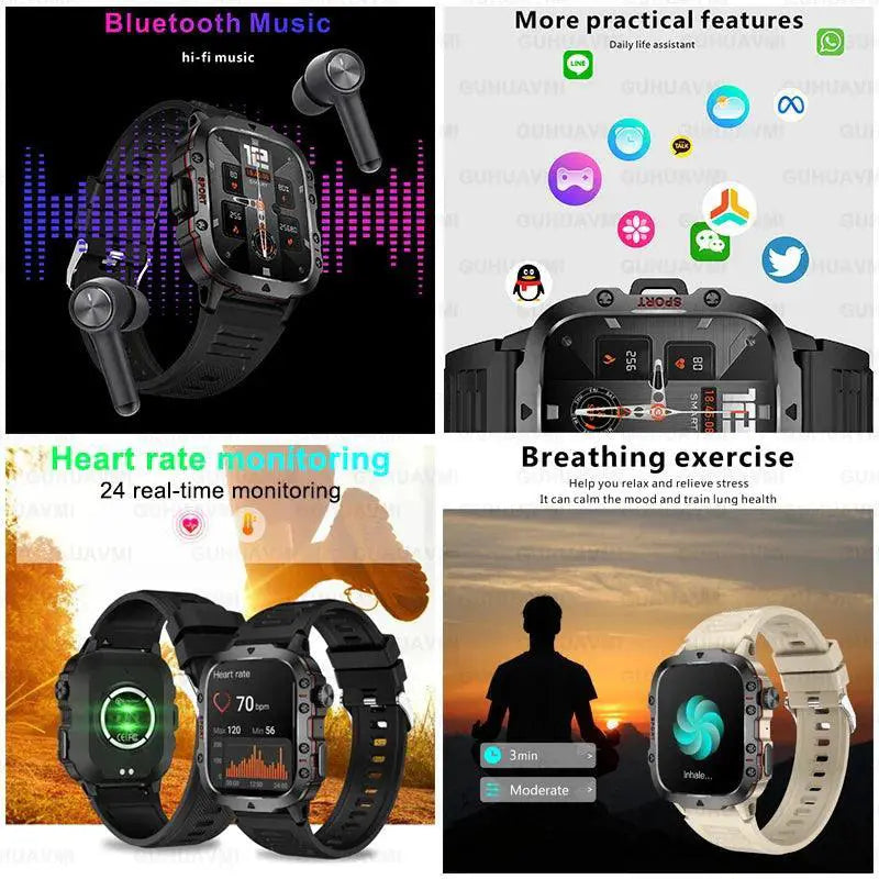 Military Grade Waterproof Smart Watch For Men 3ATM Durability