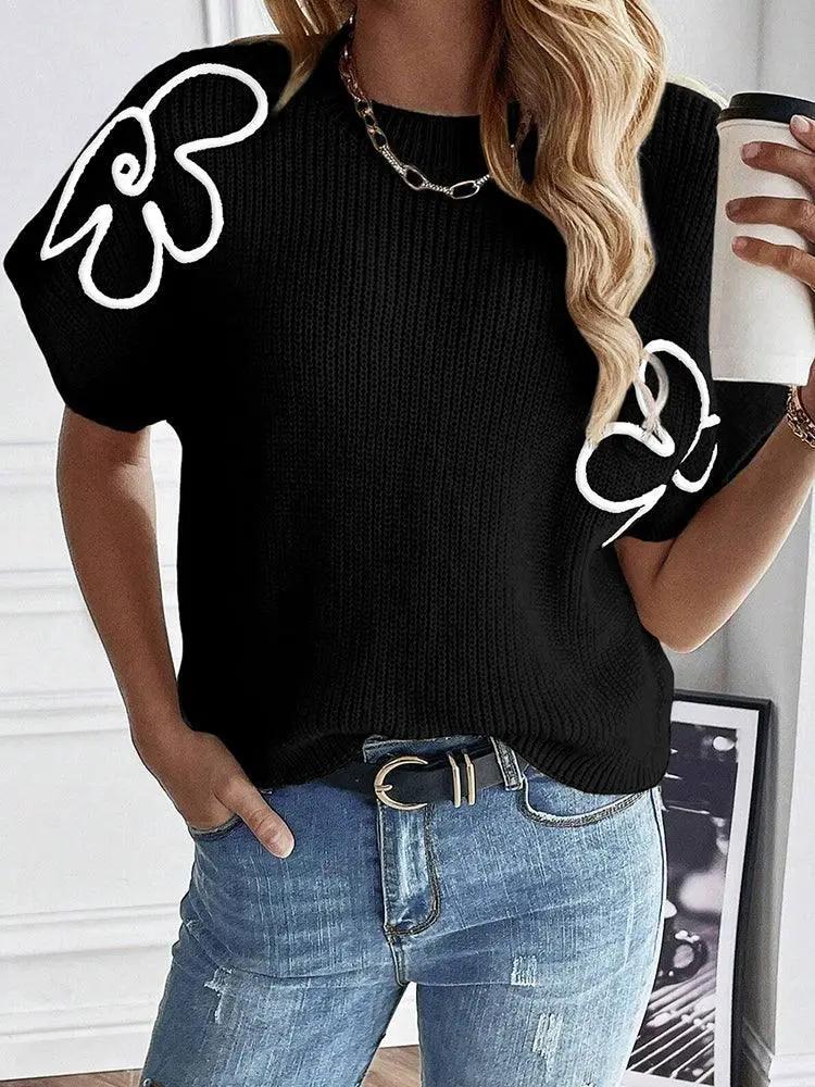 Arrival Short Sleeve Knit Sweater Women Summer Casual Wear
