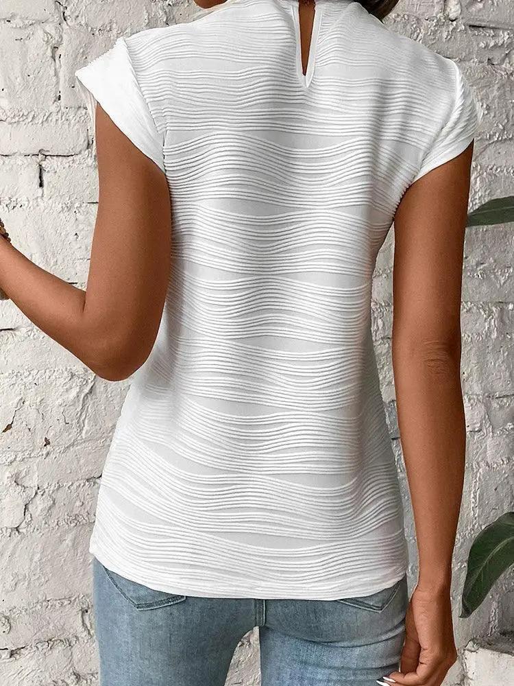 Summer 2024 Drop Shoulder Solid Color T Shirt For Women