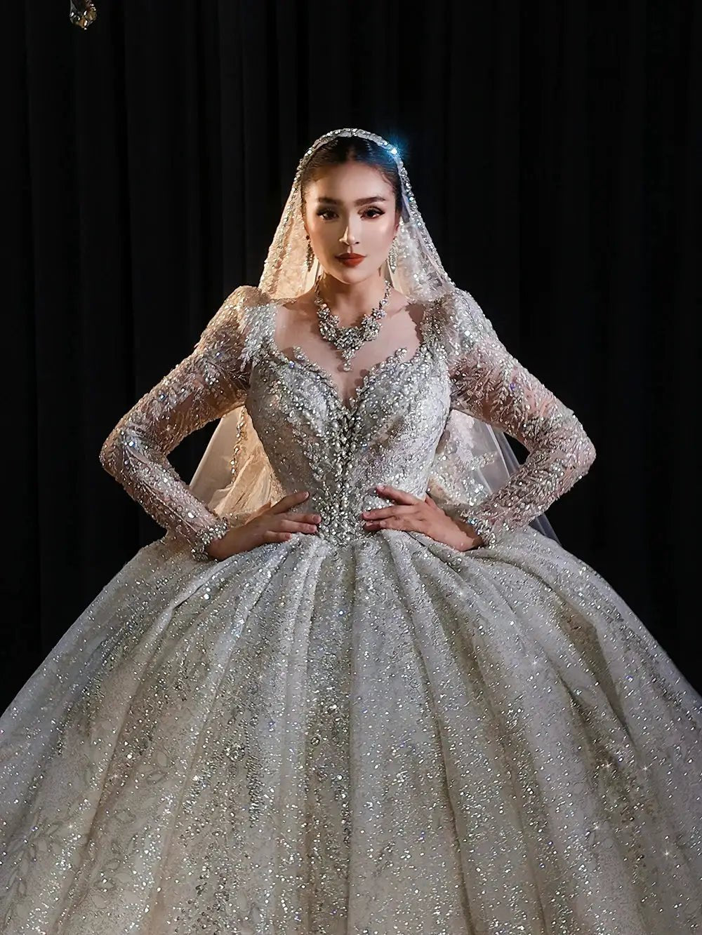 2025 Luxury Beaded Ball Gown Wedding Dress For Brides Red Carpet Ready