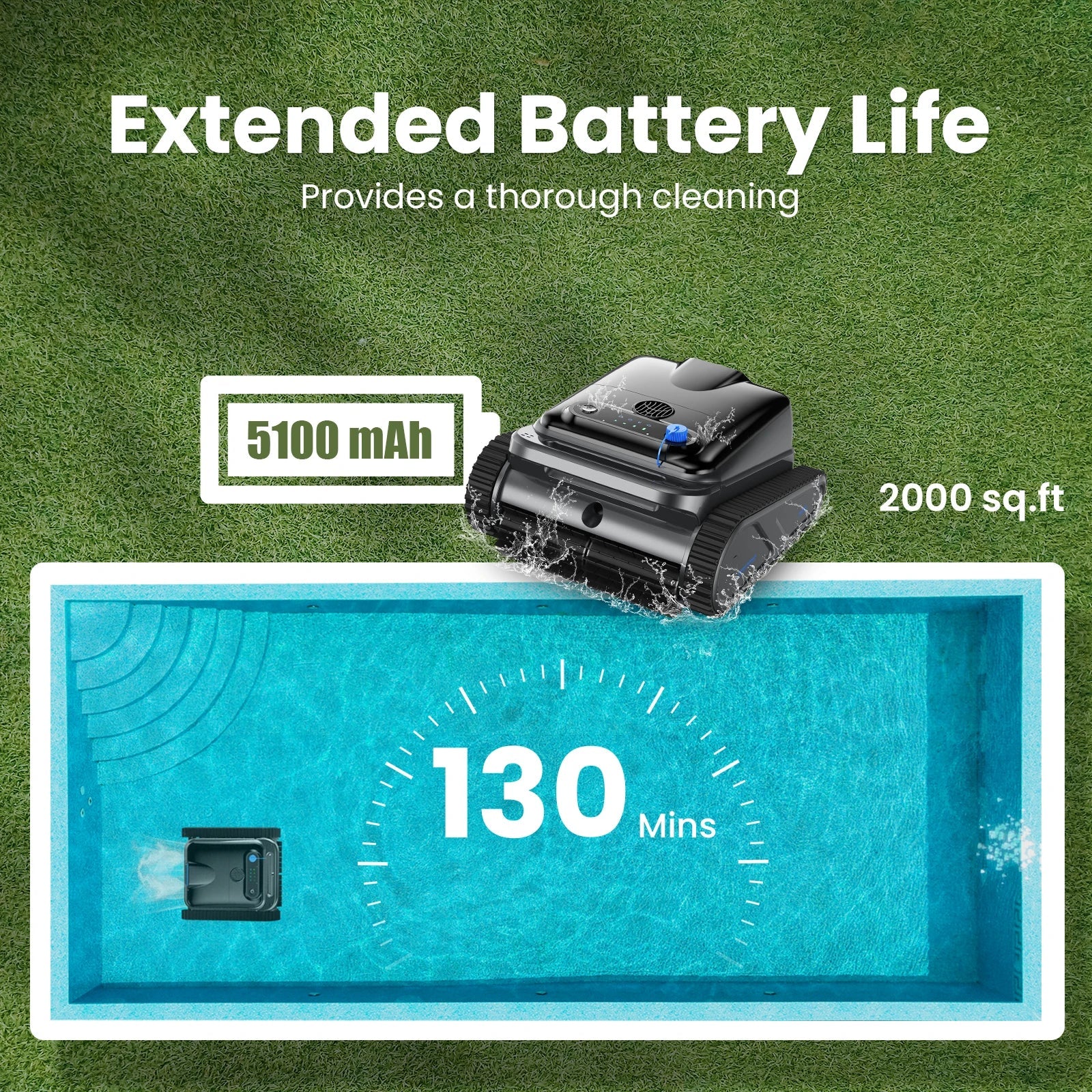 2025 Y50S Cordless Robotic Pool Cleaner Four Motors For Above Ground Pools