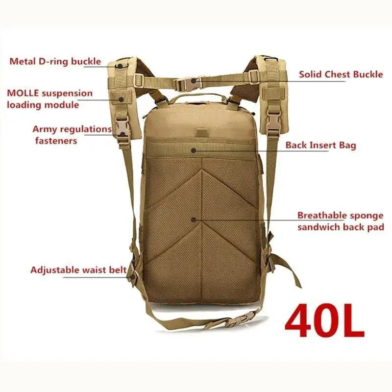 20L/40L Outdoor Tactical Backpack for Camping Gear