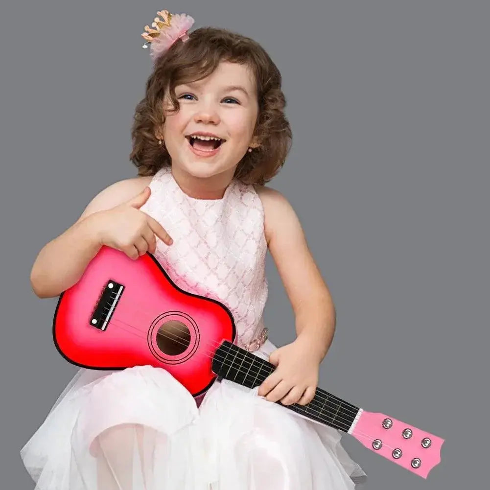21 Inch Basswood Ukulele 6 Strings Small Guitar for Kids