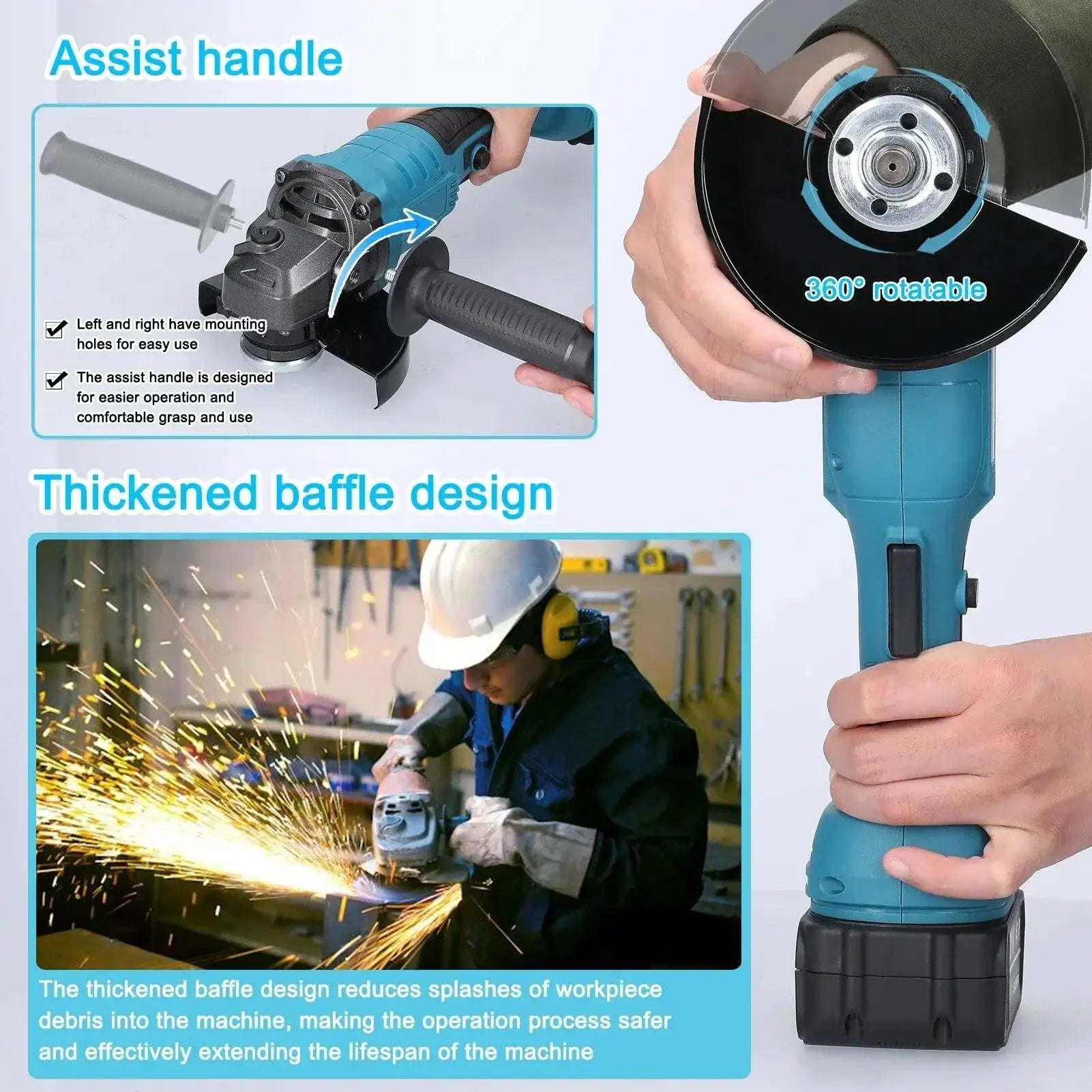 21V 125mm M14 Brushless Angle Grinder for Cutting Tasks