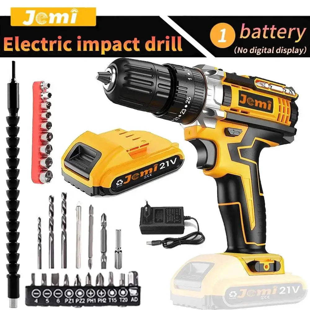 21V Cordless Drill Set With 23 Accessories For DIY Use