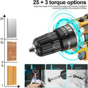 21V Cordless Drill Set with 23 Accessories for DIY Use