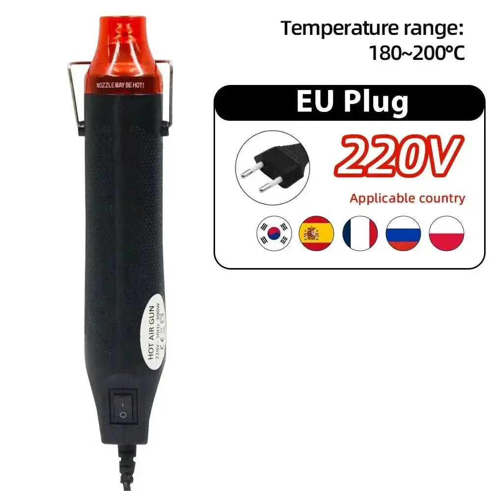 220V Mini Heat Gun With Stand For DIY Soldering Projects