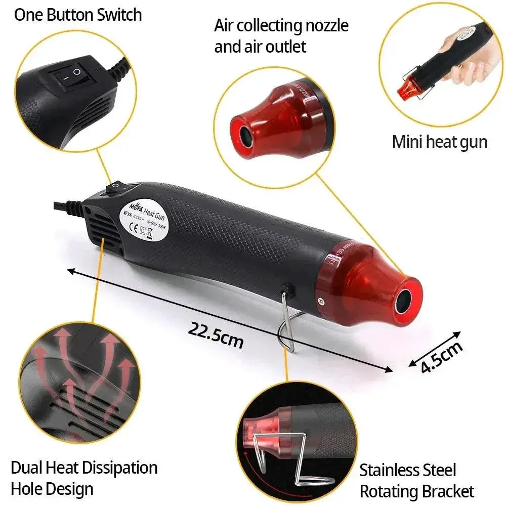 220V Mini Heat Gun With Stand For DIY Soldering Projects