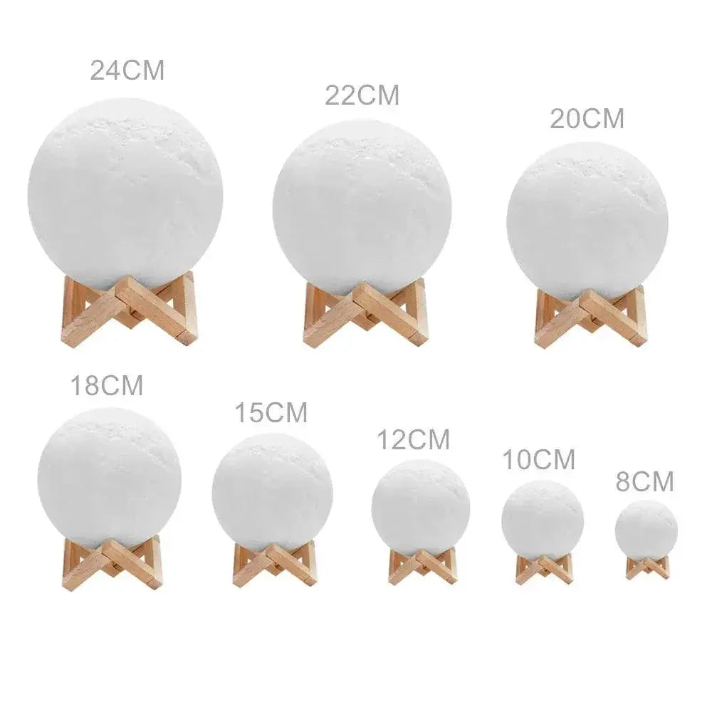 Moon Light 3D Printed Moon Lamp With Stand USB Kids Light