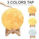 Moon Light: 3D Print Moon Lamp With Stand USB Kids Light