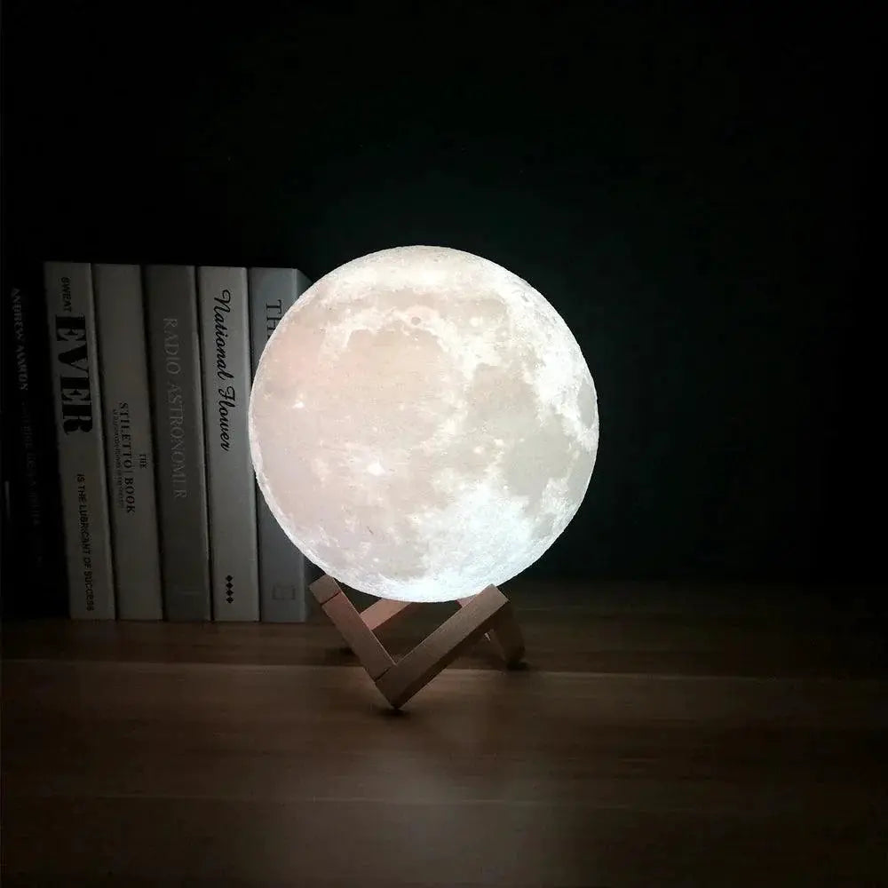 Moon Light 3D Printed Moon Lamp With Stand USB Kids Light