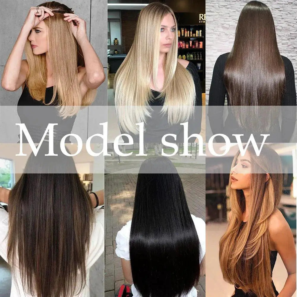 24 Inch Blonde Black Clip In Hair Extensions All Styles
