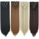 Hair Extensions: 24 Inch Blonde Black Clip-in