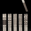 24cm Korean Chopsticks 316L Stainless Steel Laser Engraving Anti Skid