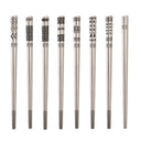 24cm Korean Chopsticks 316L Stainless Steel Laser Engraving Anti Skid