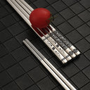 24cm Korean Chopsticks 316L Stainless Steel Laser Engraving Anti Skid