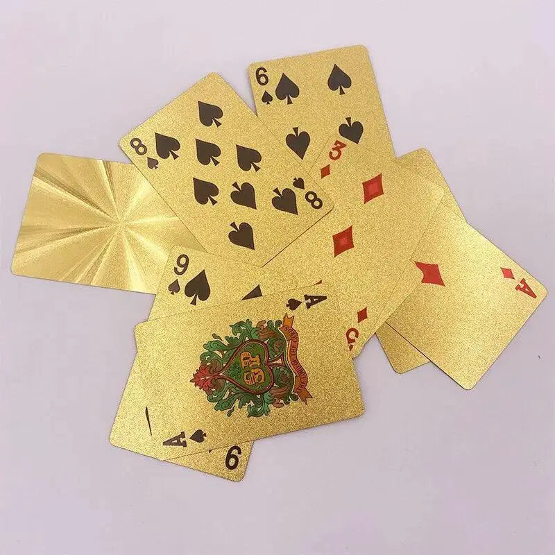 24K Gold Foil Waterproof Poker Cards Shiny and Durable