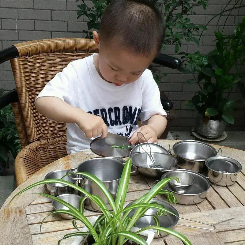 Kids Stainless Steel Kitchen Cookware Set 25 Piece For Fun - OurLum.com