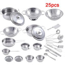 Kids Stainless Steel Kitchen Cookware Set 25 Piece For Fun