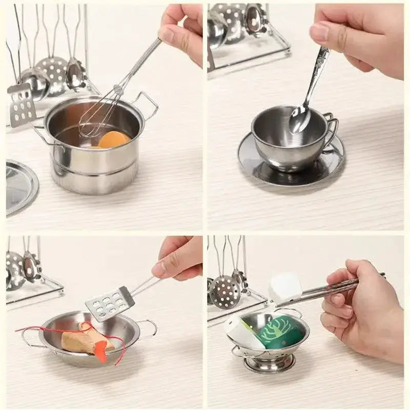 Kids Stainless Steel Kitchen Cookware Set 25 Piece For Fun - OurLum.com