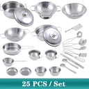 Kids Stainless Steel Kitchen Cookware Set 25 Piece For Fun