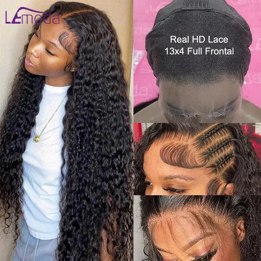 250 Density 13x6 HD Lace Frontal Deep Wave Virgin Hair Wig