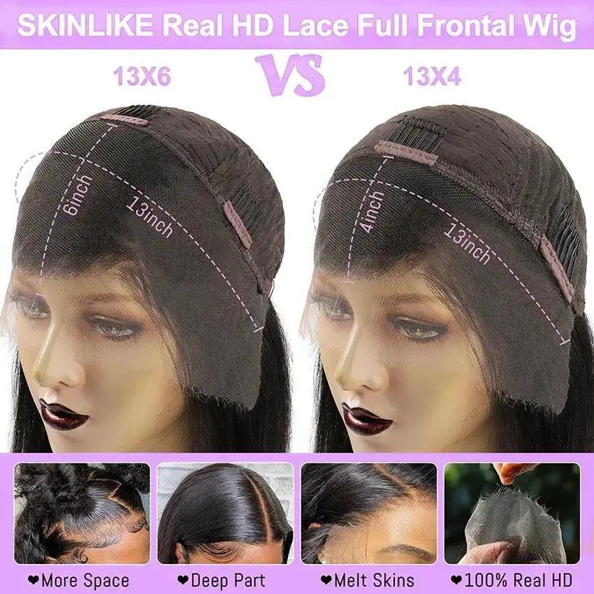250 Density 13x6 HD Lace Frontal Deep Wave Virgin Hair Wig