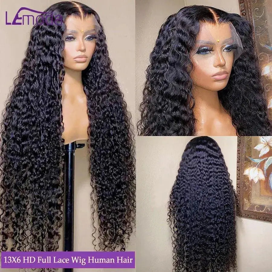 250 Density 13x6 HD Lace Frontal Deep Wave Virgin Hair Wig