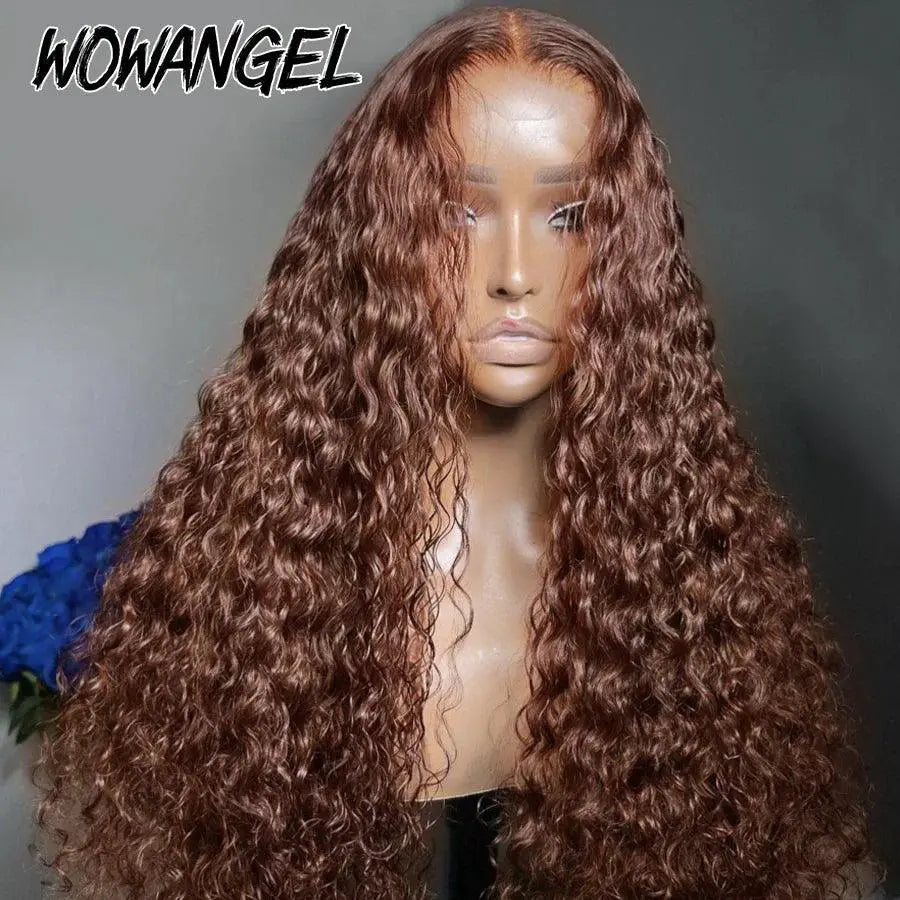 250 Density Chocolate Brown Water Wave HD Lace Wig