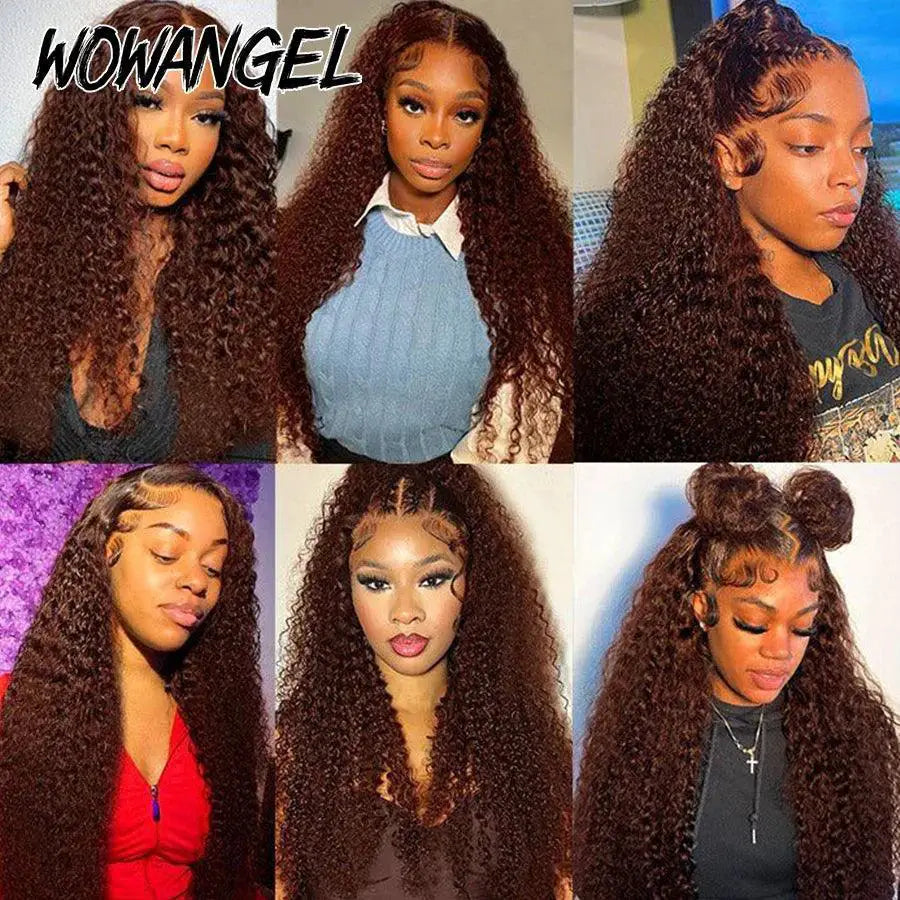 250 Density Chocolate Brown Water Wave HD Lace Wig