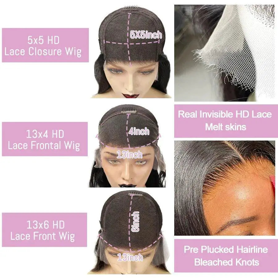 250 Density HD Lace Frontal Body Wave Wig Pre Plucked