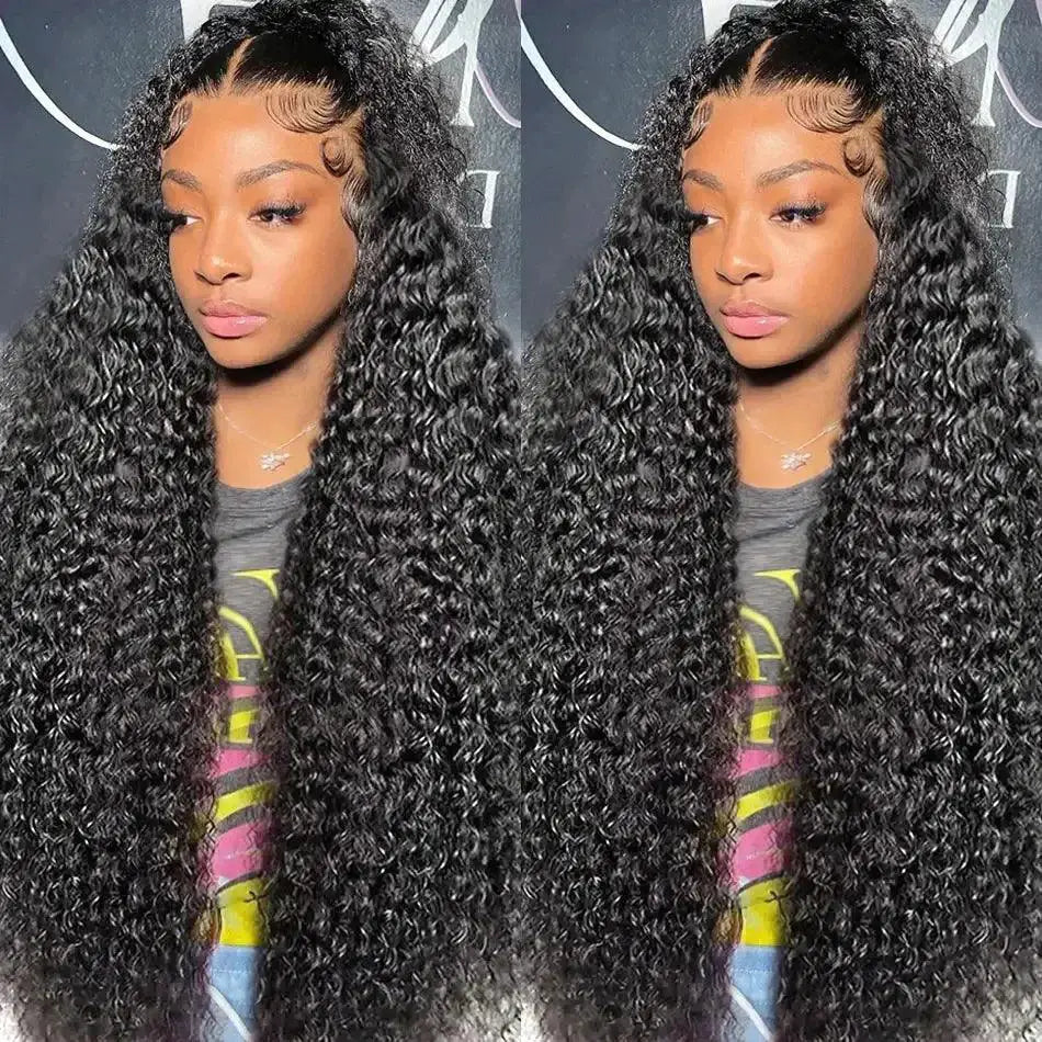 34 Inch 250 Percent Deep Wave Brazilian Lace Front Wig