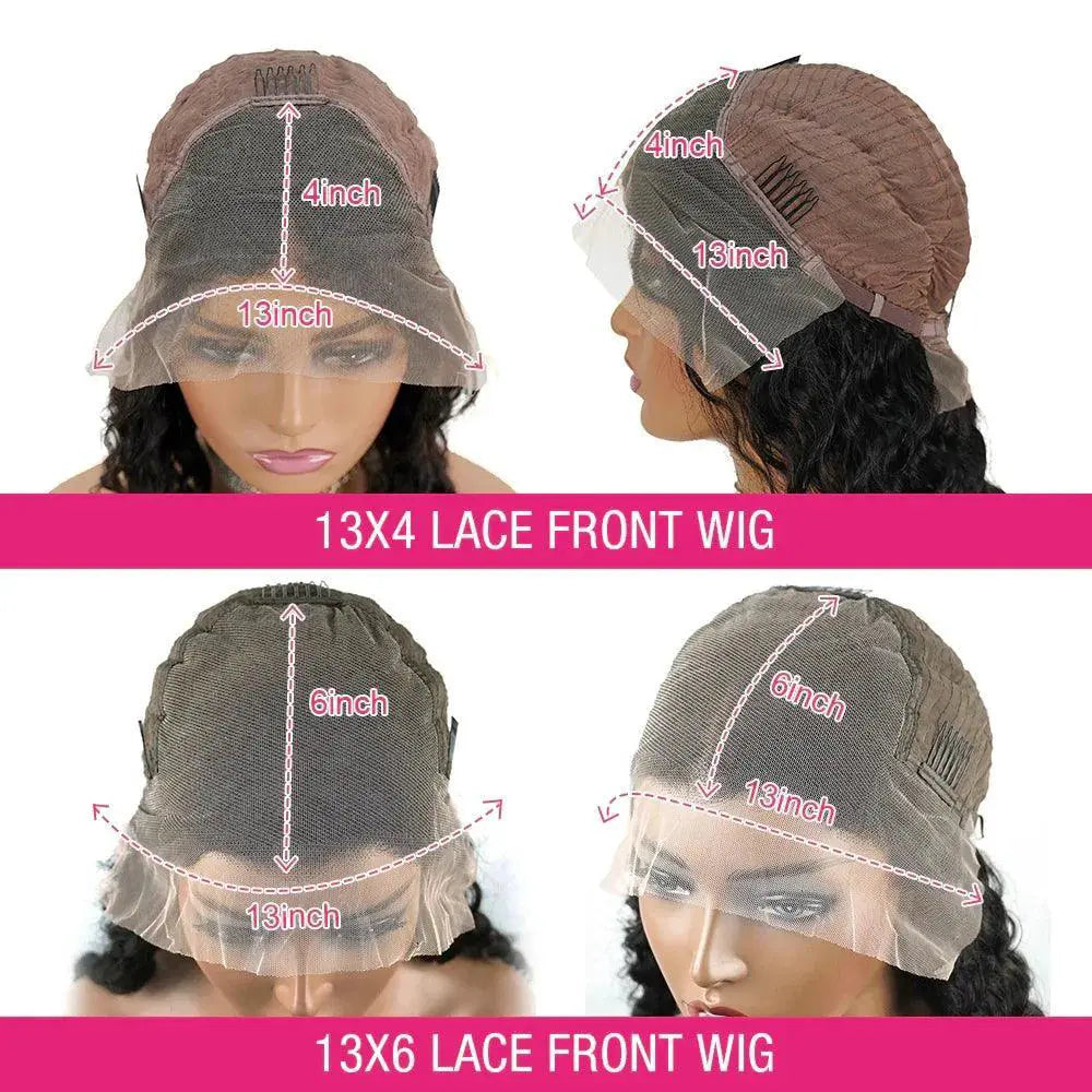 34 Inch 250 Percent Deep Wave Brazilian Lace Front Wig