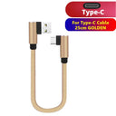 25cm Type C USB Micro Cable Fast Charging Data Cord