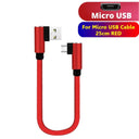 25cm Type C USB Micro Cable Fast Charging Data Cord