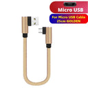 25cm Type C USB Micro Cable Fast Charging Data Cord