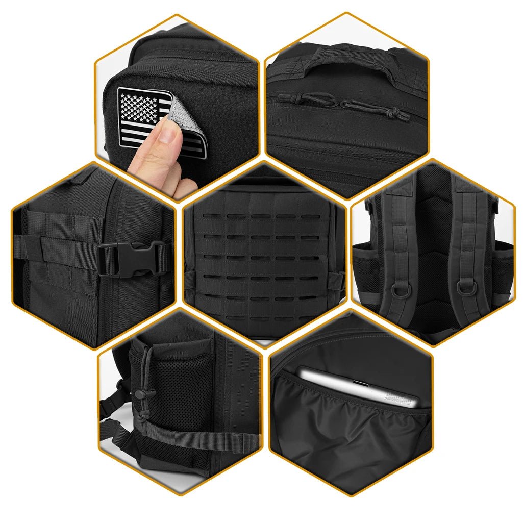 25L Tactical Backpack MOLLE Unisex Hiking Survival Bag With Dual Cup Holders Pro