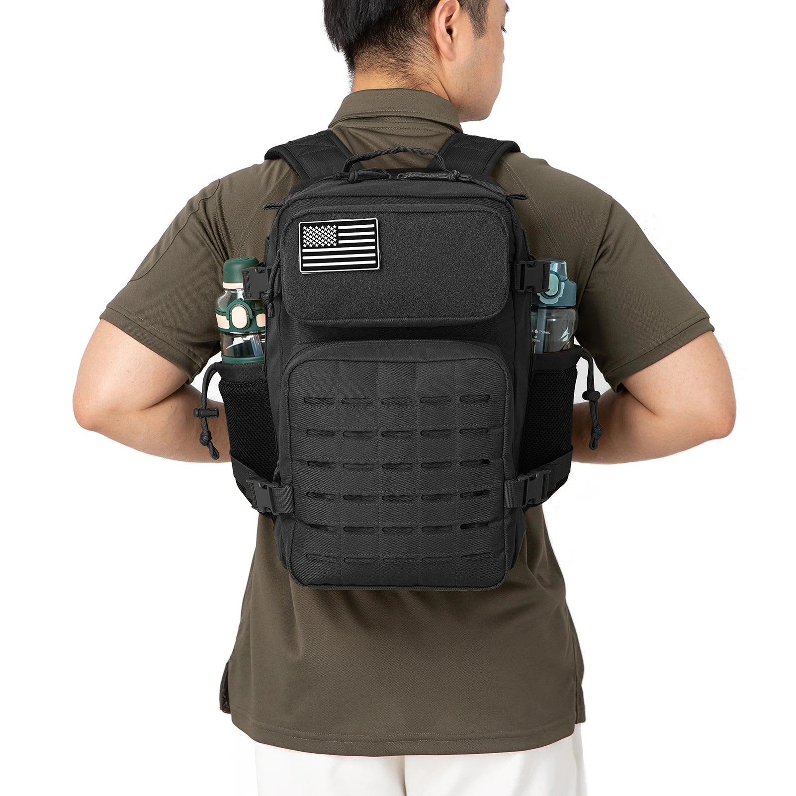 25L Tactical Backpack MOLLE Unisex Hiking Survival Bag With Dual Cup Holders Pro